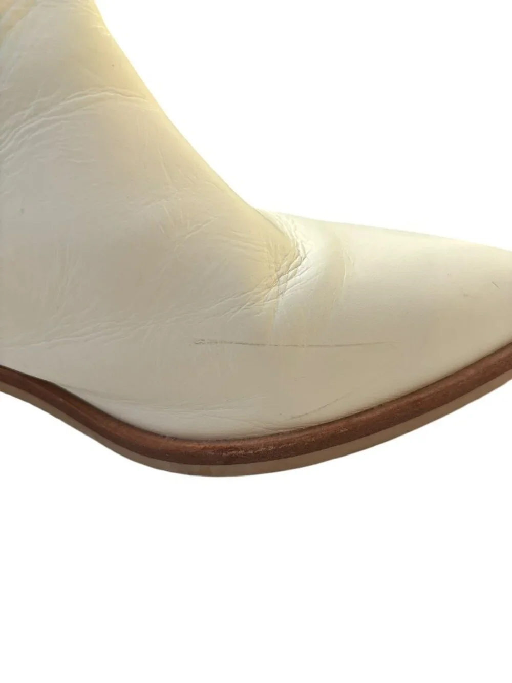 Dolce Vita Solow Stud Off White Leather Western Boot Womens 9.5 Cowgirl Core